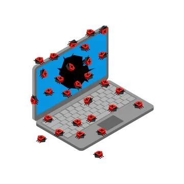 Virus from PC. Concept of Computer infection with spyware Stockillustratie