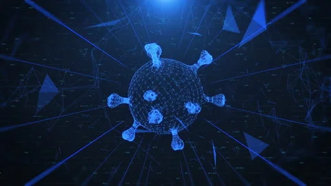 Virus Plexus Network Cell Spinning Stock Footage 166961539