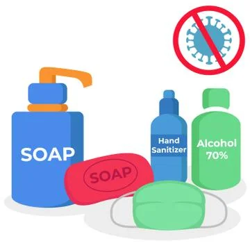 Virus Prevention Equipment Vector Set Stock Illustration