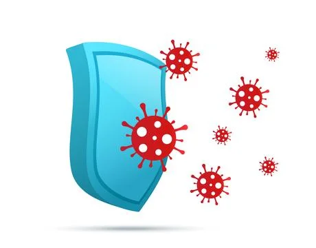 Virus protection concept. Security shield for virus protection. Stock Illustration