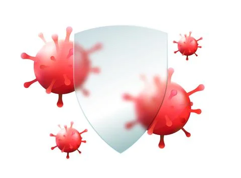 Virus protection concept. Vector shield Stock Illustration