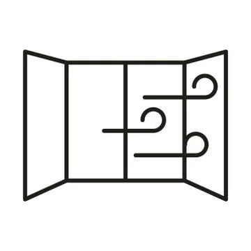 Virus protection, fresh ventilation window line icon Stock Illustration