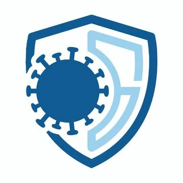 Virus protection shield icon concept with protection immunity pathogen Stock Illustration