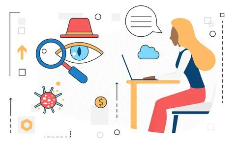 Virus protection synchronizing software digital tool Ilustração Stock