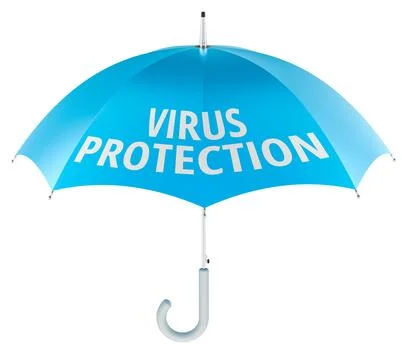Virus Protection umbrella. 3D rendering 스톡 일러스트
