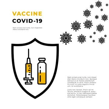 Virus protection vector web banner, website vaccine template Stock Illustration