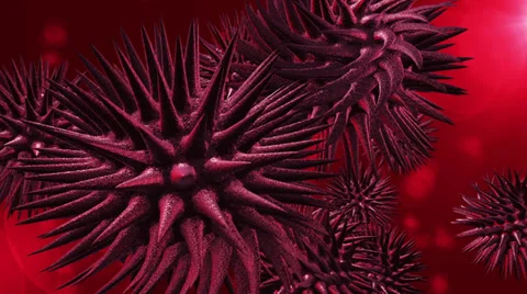 Virus red spinning Stock Footage 38646330