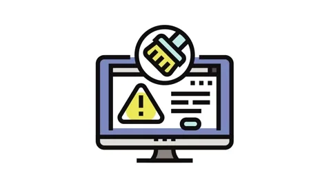 Virus removal repair computer color icon animation Stock Footage 326106514
