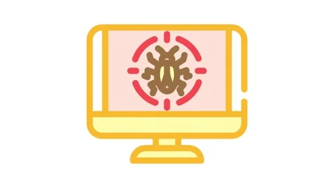 Virus removal repair computer color icon animation Stock Footage 327265647