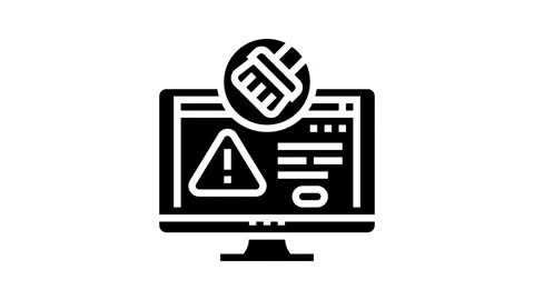 Virus removal repair computer glyph icon animation Stock Footage 326153396