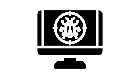 Virus removal repair computer glyph icon animation Stock Footage 326741859