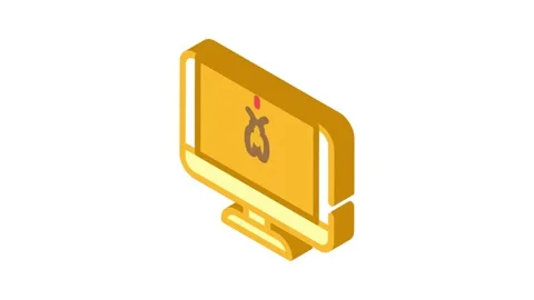 Virus removal repair computer isometric icon animation Video stock 327288209