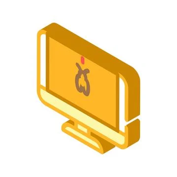 Virus removal repair computer isometric icon vector illustration Stock Illustration