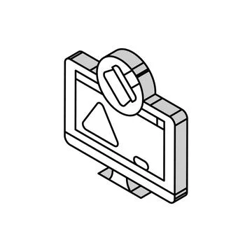 Virus removal repair computer isometric icon vector illustration 스톡 일러스트