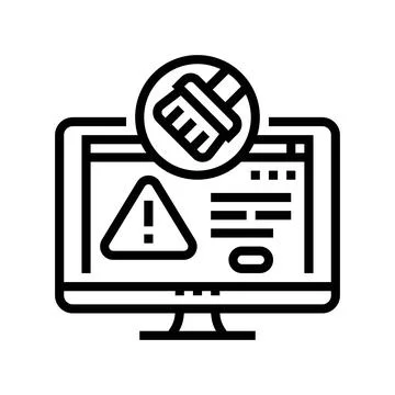 Virus removal repair computer line icon vector illustration 스톡 일러스트