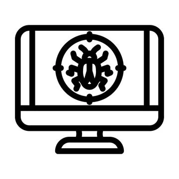 Virus removal repair computer line icon vector illustration Stock Illustration