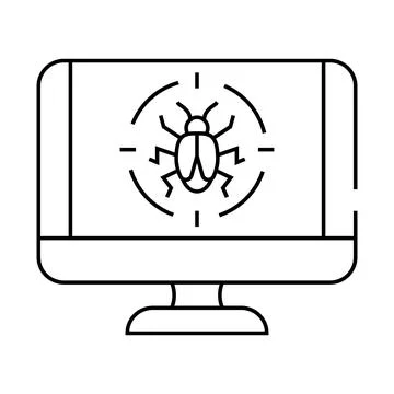 Virus removal repair computer line icon vector illustration イラスト素材