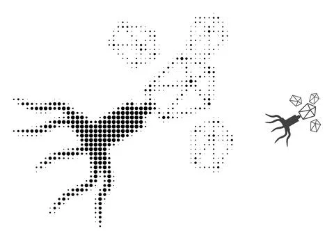 Virus Replication Halftone Dotted Icon Illustrazione stock