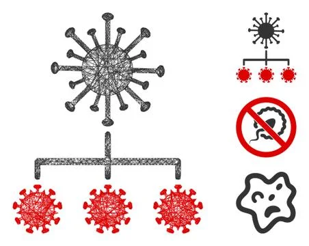 Virus Replication Polygonal Web Vector Mesh Illustration Stock Illustration