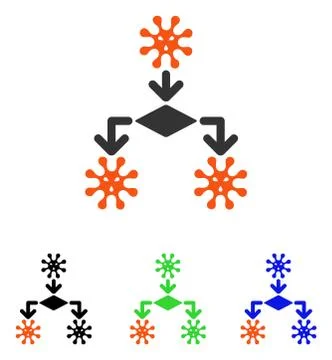 Virus Reproduction Flat Vector Icon Illustrazione stock