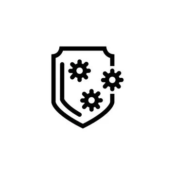 Virus Resistance with Shield vector editable icon Stock Illustration