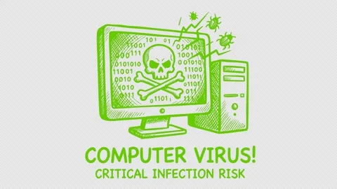 Virus risk pc concept animation Stock Footage 335247687