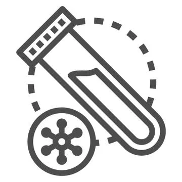 Virus sample for analysis line icon, Medical tests concept, Plastic test tube 스톡 일러스트