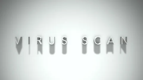 Virus scan 3D title animation with shadows on a white background Vídeo Stock 297518305