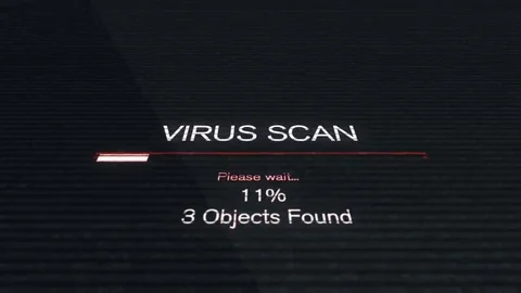 Virus Scan on Computer Screen Futuristic Modern Interface with Red Progress B Stock Footage 69207490