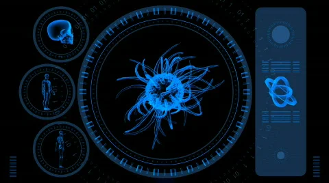 Virus Scan Screen - Hi-tech 19 (HD) Video stock 711922