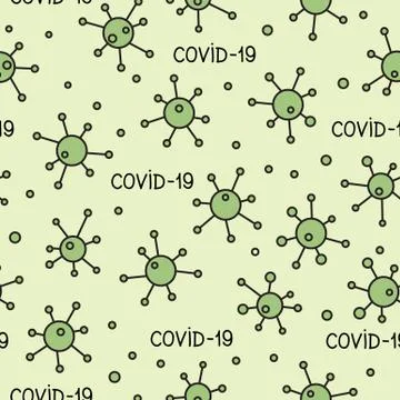 Virus seamless pattern. Abstract bacterium backdrop. Stock Illustration