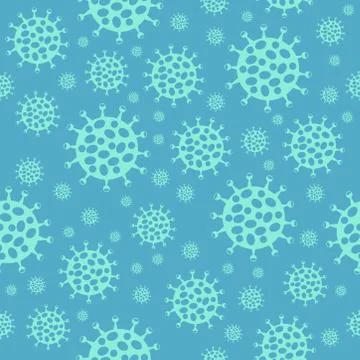 Virus seamless pattern. Viral infection background. Flat vector illustration. Stock Illustration