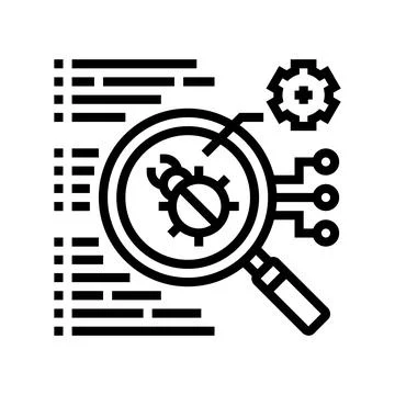 Virus searching line icon vector illustration Stock Illustration