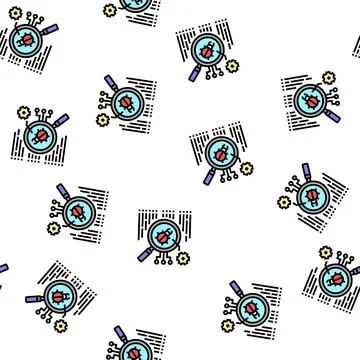 Virus searching vector seamless pattern Stock Illustration