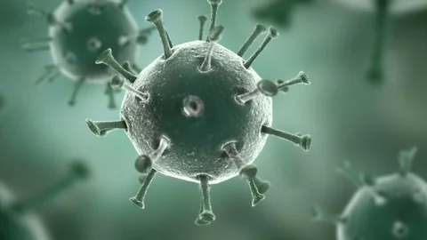 Virus seen by electron microscope Stock Footage 84756181