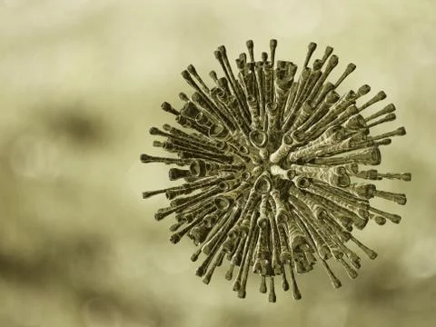 Virus seen under a  scanning microscope Stock Illustration