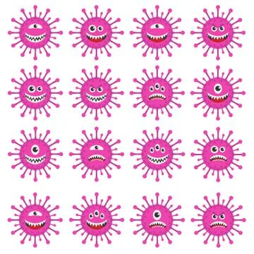 Virus set Stock Illustration