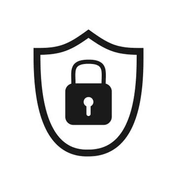 Virus shield or security shield icon for websites or applications Stock Illustration