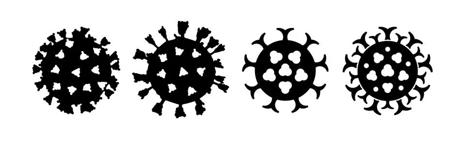 Virus silhouettes Stock Illustration