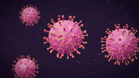 Virus - Simple - 01 - 01 - Pink - Group - 4K - 30 FPS Stock Footage 304965413