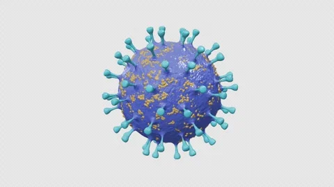 Virus - Simple - Blue - With Alpha - 4K - 25 FPS Video stock 304883197