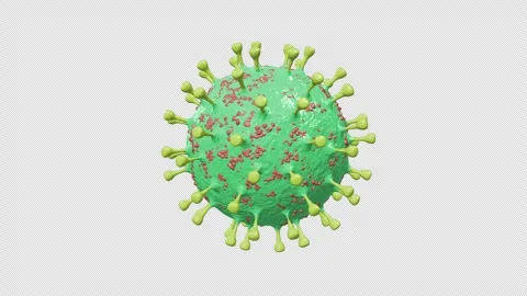 Virus - Simple - Green - With Alpha - 4K - 30 FPS Video stock 304957798