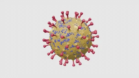 Virus - Simple - Yellow - With Alpha - 4K - 25 FPS Video stock 304892230