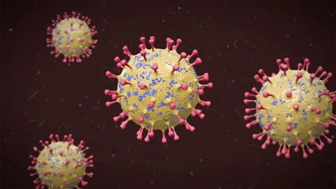 Virus - Simple - Yellow - Group - 4K - 25 FPS Video stock 304899929