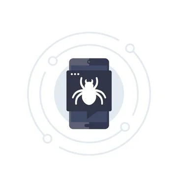 Virus in smartphone icon イラスト素材