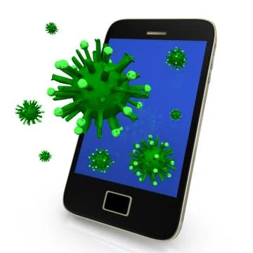 Virus on smartphone Stock Illustration