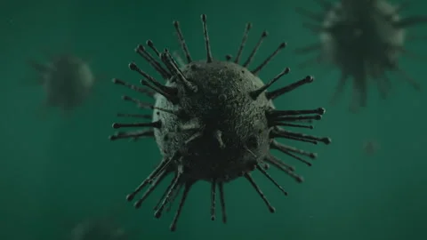 Virus spinning around in a 3D animation Stock Footage 251608704
