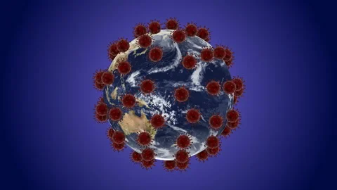 Virus Spinning around the world Stock Footage 158290917