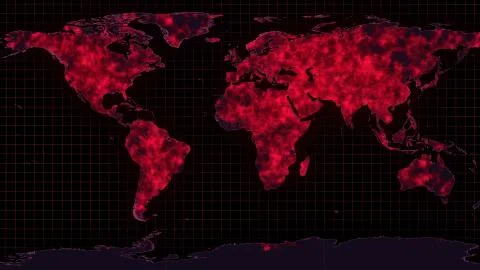 Virus spread all ower the world map illustration Stock Illustration