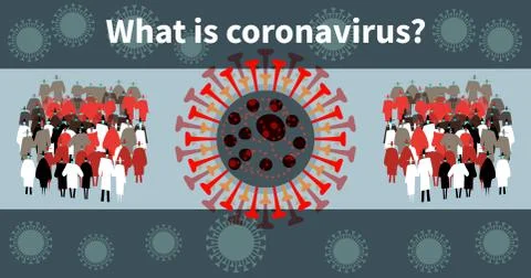 Virus spread between people protected by masks Stock Illustration